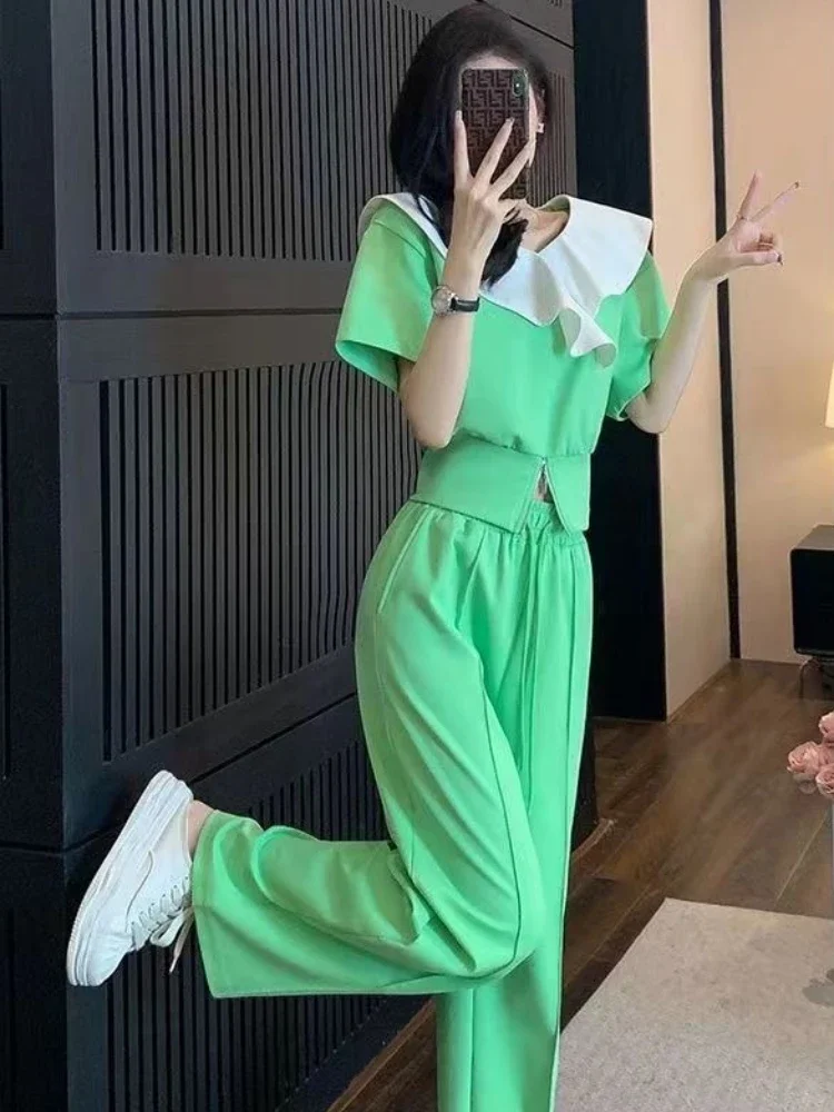 

Спортивный костюм, брюки, женский спортивный свитшот, оптовая продажа, новый одинаковый корейский стиль, эстетические стильные комплекты брюк для женщин, комплект из 2 предметов