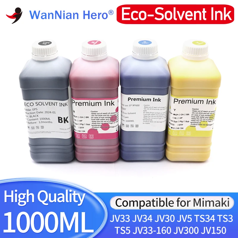 

Экосольвентные чернила 1000 мл для принтера Mimaki JV33 JV34 JV30 JV5 TS34 TS3 TS5 JV33-160 JV300 JV150 DX5 DX7 i3200 XP600 Сольвентные чернила