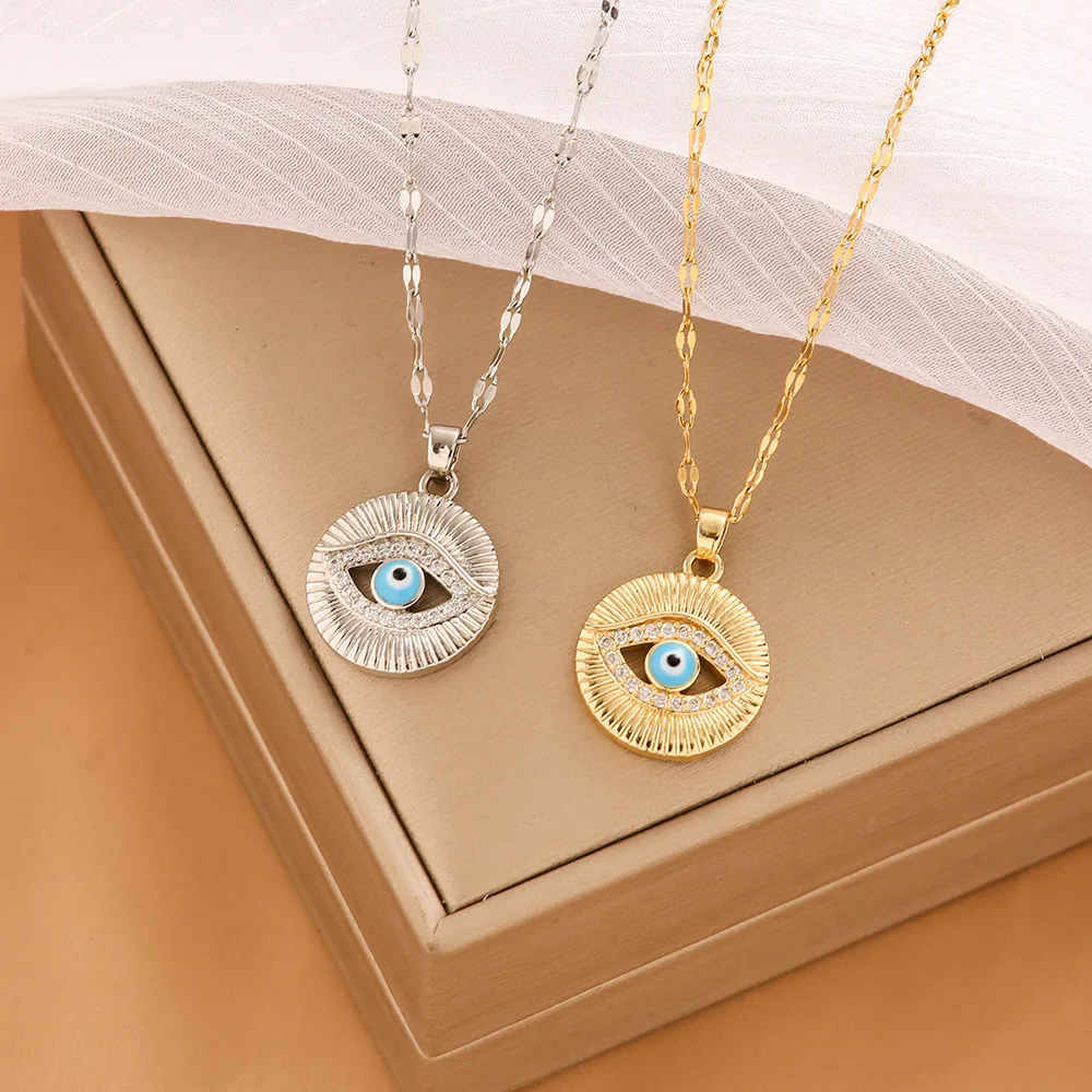 Новинка 2025 года. Самый продаваемый ожерелье «Девильский глаз» с голубыми глазами. Ожерелье с турецким глазом в модном и нишевом стиле.