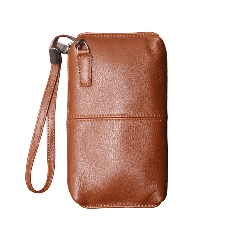 Nesitu High Quality Long Size Vintage Brown Black Coffee Genuine Leather Women Men Wallet Phone Clutch Bag Real Skin Purse M1989