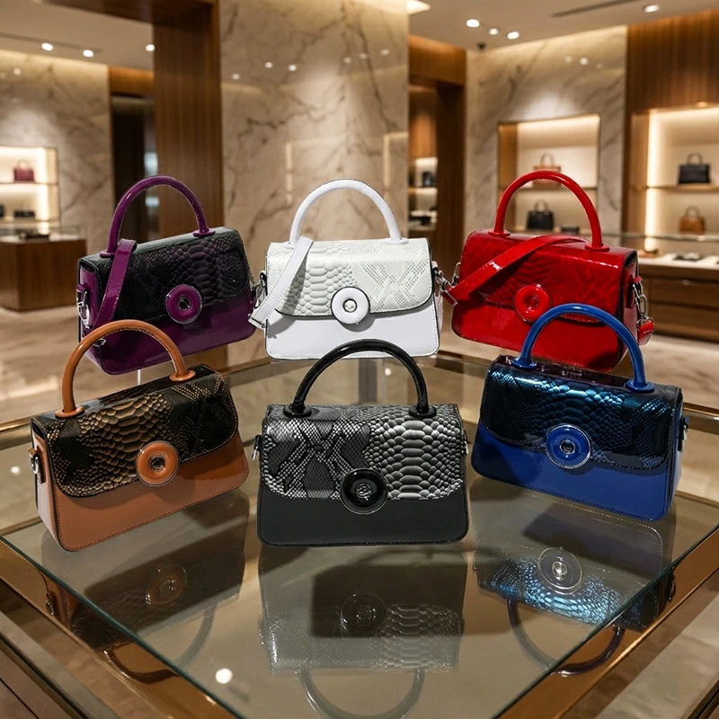 Mini Small Square Bag Luxury Purple Shoulder Bag For Women patent leather Crossbody Bag Soft Top Handle Tote Designer Handbag