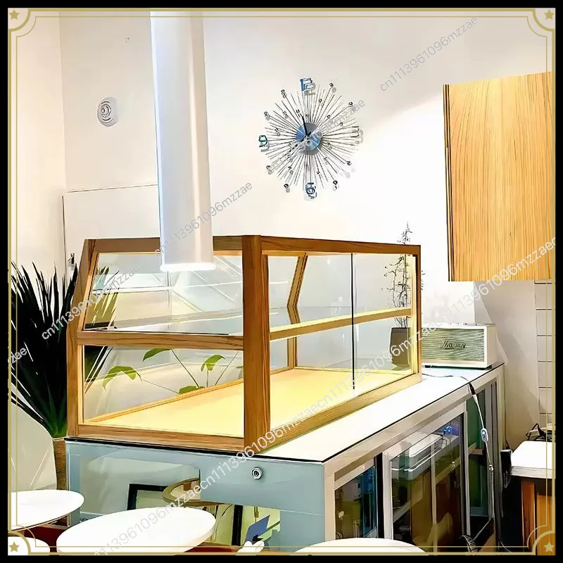 Commercial Bread Glass Counter Small Countertop Cabinet Storage Showcase Cake Baking Coffee Shop Display Cabinet Dessert