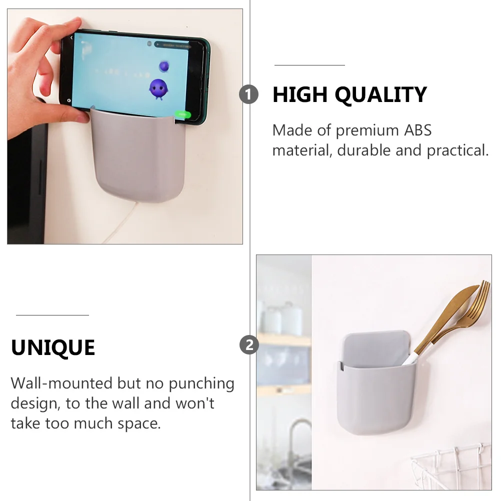 

10pcs Remote Control Storage Box Wall Mounted No Punch Adhesive Organizer For Controller Cellphone Keys Cosmetics Plastic