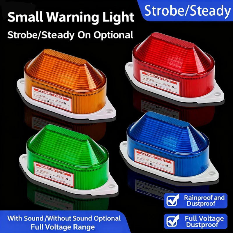 High Intensity LED Strobe Beacon & Loud Siren Alarm, 12V/24V/220V DC/AC, IP65 Waterproof, for Vehicle/Truck/Industrial Safety