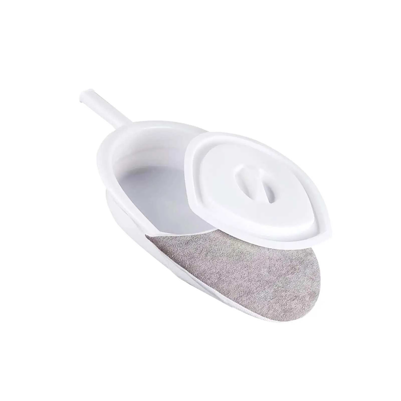 Female Bed Pan Portable Bedpan with Cover with Handle Comfortable Load Bearing ,Easy to Clean, Firm Thick Stable PP Bedpan