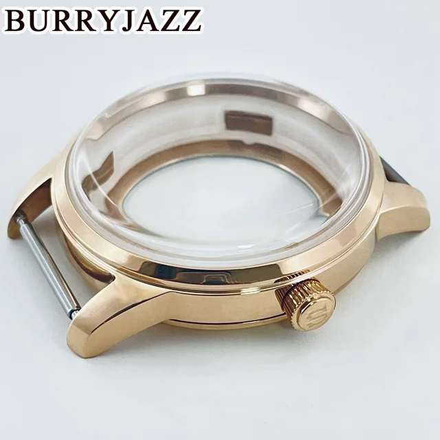 BURRYJAZZ 40mm NH35 NH36 NH34 NH38 NH70 NH72 koperta zegarka złoty koktajl sterylna obudowa szkło łukowe