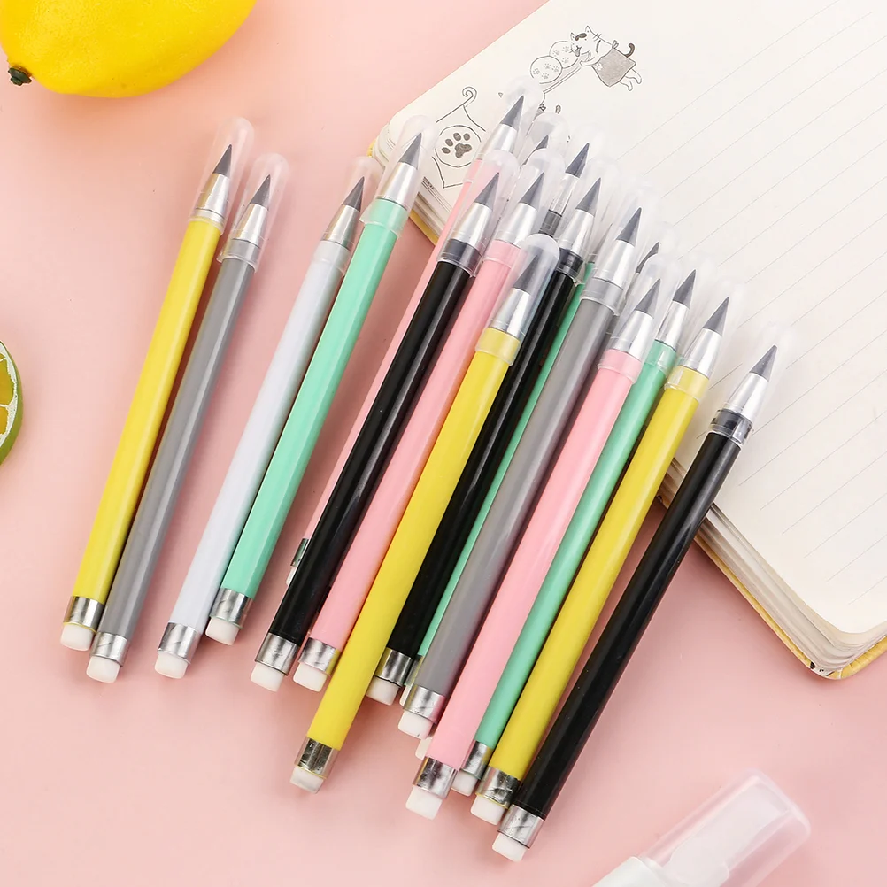 12 Pcs Eternal Pencil Drafting Supplies Sketch Pencils Metal Writing Inkless Reusable Everlasting Plastic Lead