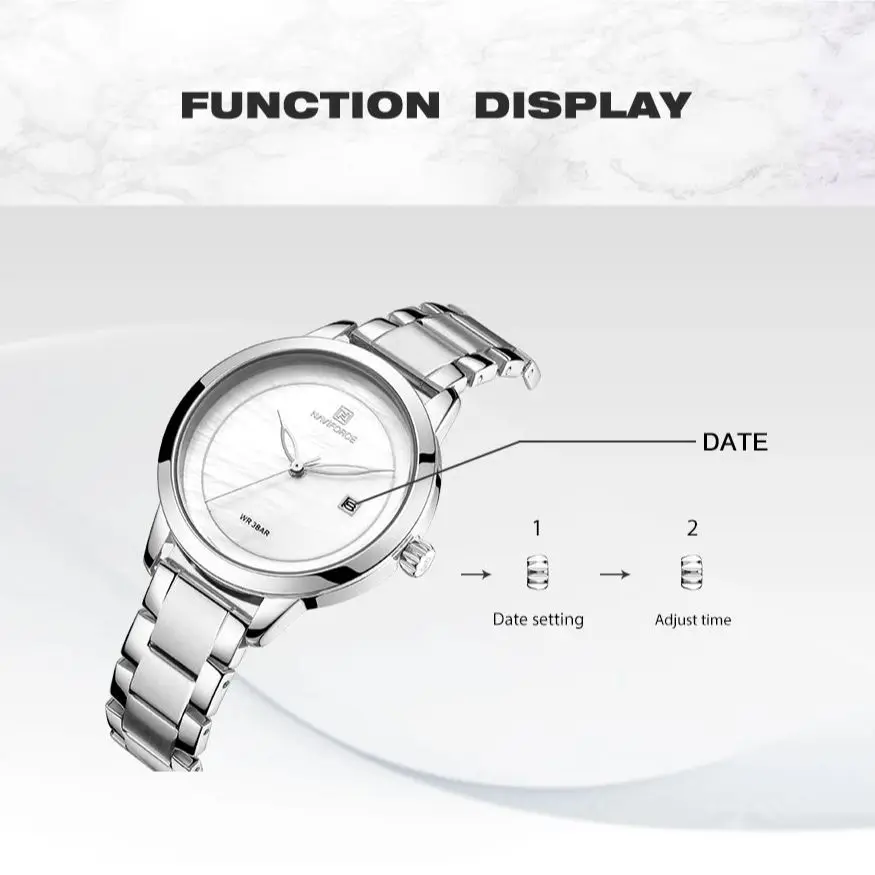 NAVIFORCE, relojes de lujo de marca superior para mujer, reloj impermeable a la moda para mujer, reloj de pulsera de cuarzo para mujer, reloj