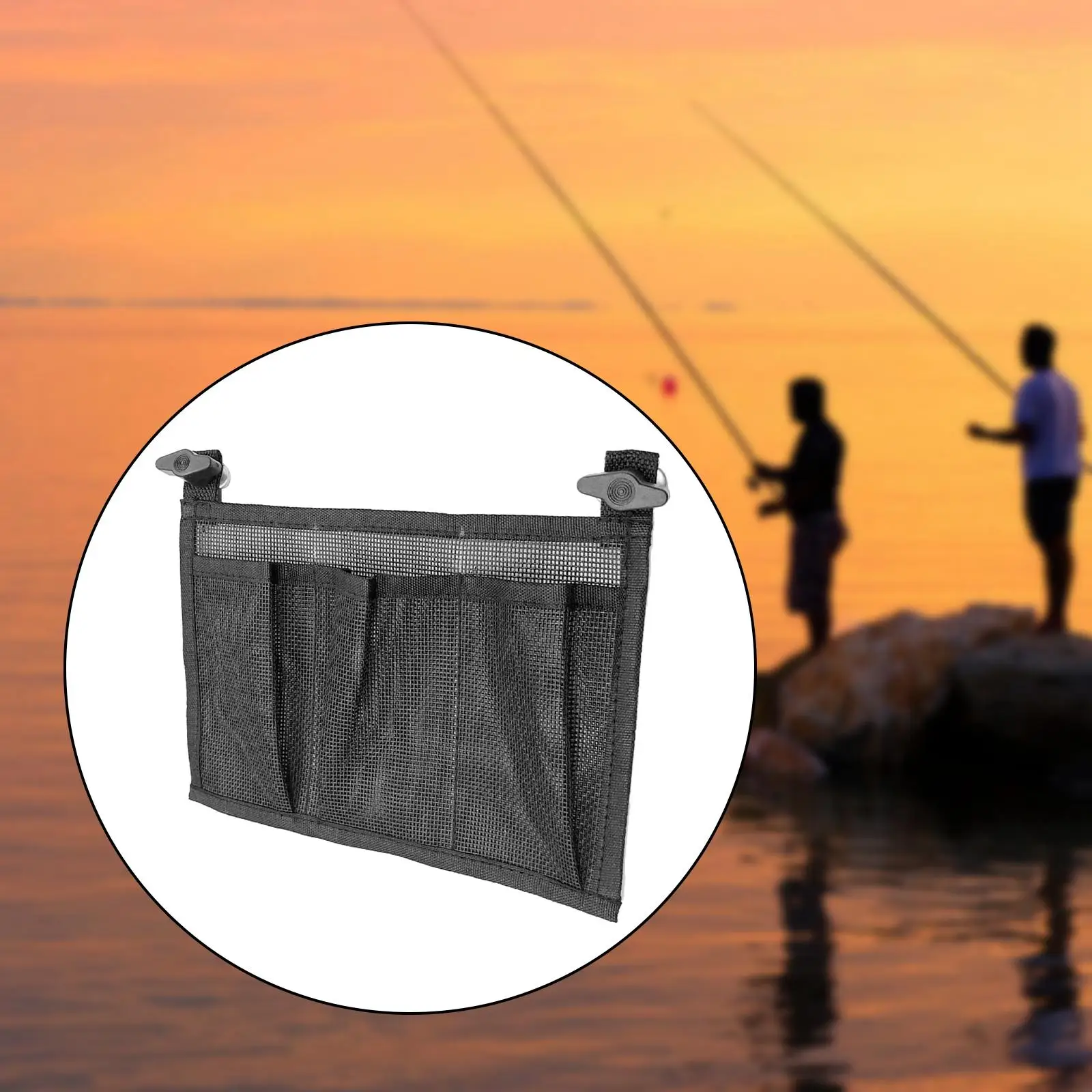 24x17 سنتيمتر الصلبة كاياك الزورق شبكة كيس التخزين الصيد معالجة حامل الصندوق مقسم حقيبة ملحق #2