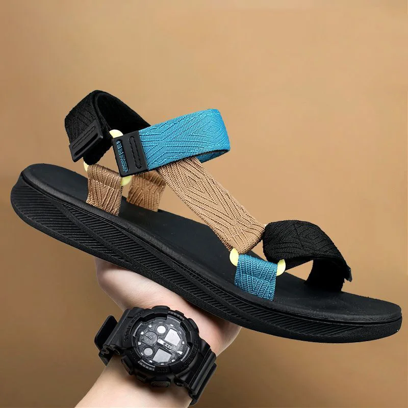 

2026 Summer Shoes Mens Sandals Flat Non-slip Holiday Beach Sandals Brand Male Summer Casual Shoes Plus Size 45 D972