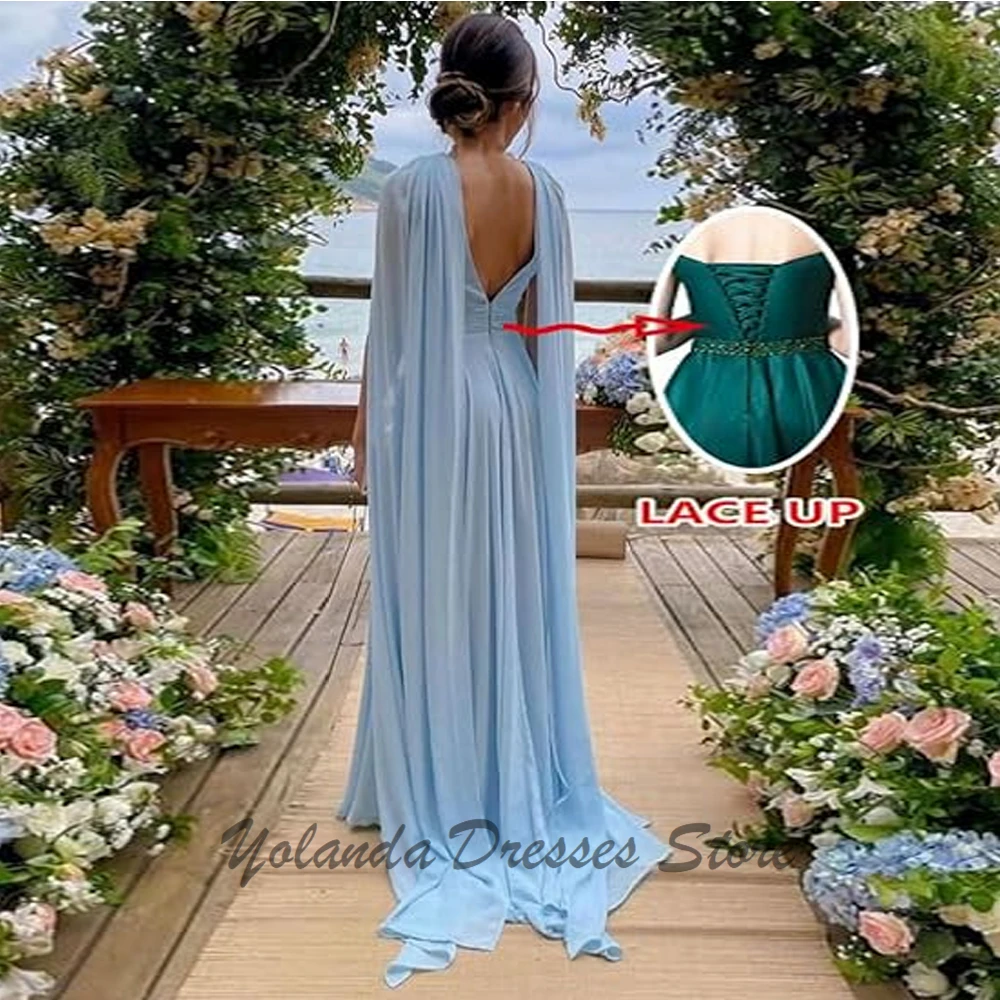 Customized Deep V Neck Mother of The Bride Dresses Wide Straps Formal Evening Gown Wedding Guest Dress Floor Length Lace Up Back