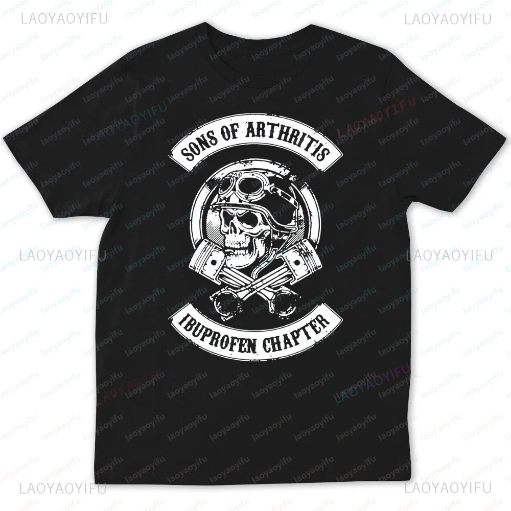 Sons of Arthritis Ibuprofen Chapter Printed Cotton Tee Fashion Casual Streetwear Hip-hop Hipster O-neck Graphic Novelty Tshirt