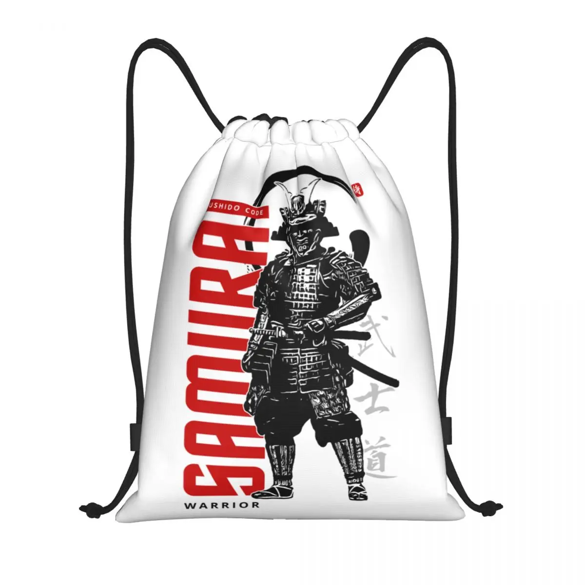 Custom Samurai Bushido Code Drawstring Bags Men Women Lightweight Japanese Warrior Sports Gym Storage Backpack