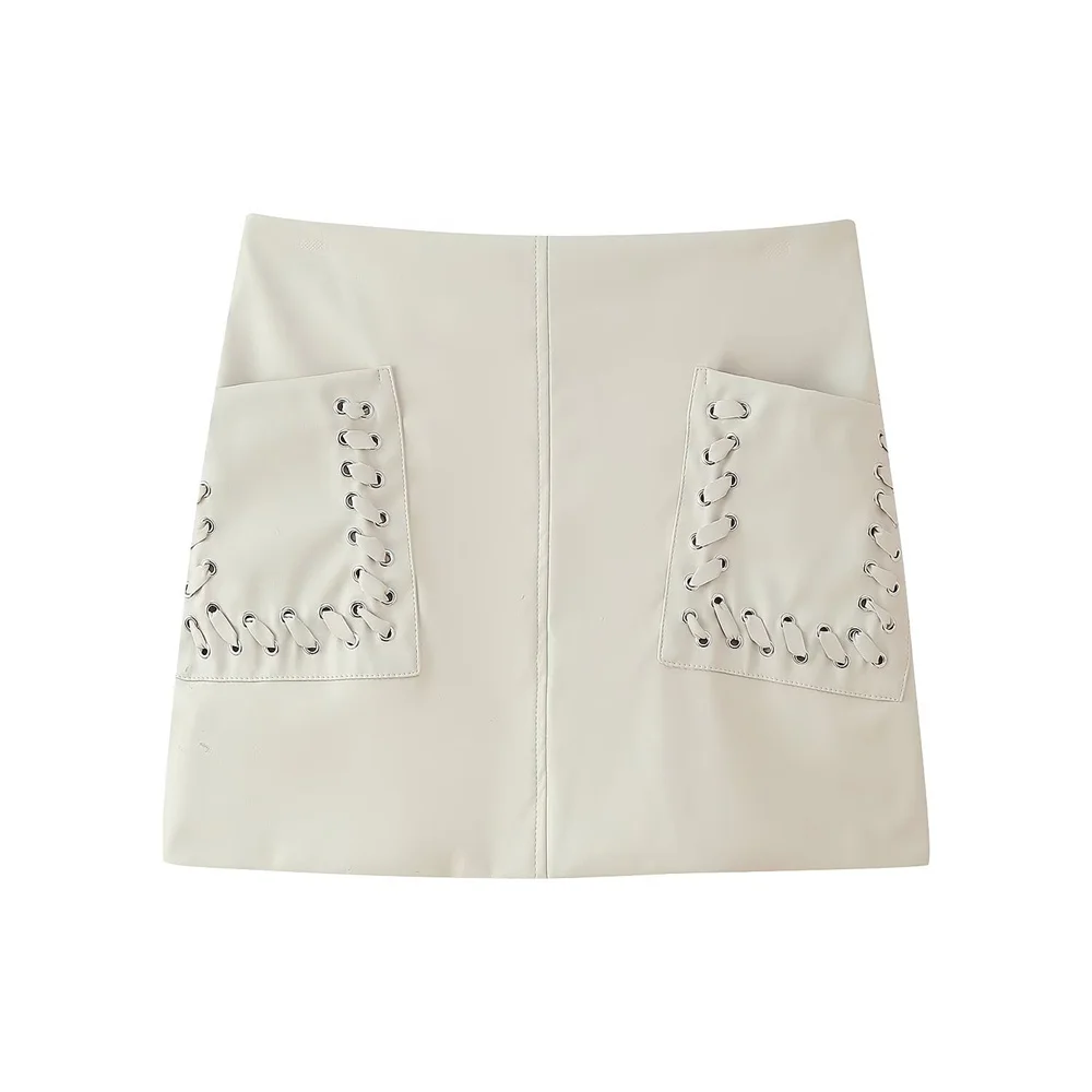 

Summer New Women's Fashion, Leisure, Versatile temperament Zipper Decoration Short Mini High Waist Short Skirt