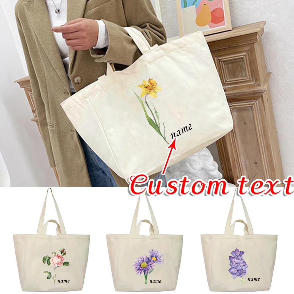 

Повседневная сумка на плечо с индивидуальным именем, сумка для ежедневного хранения, портативная сумка-органайзер, экологически чистые летние пляжные сумки