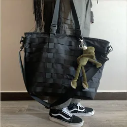 Harajuku Techwear-Bolso de nailon para hombre y mujer, bandolera gótica, bolso de hombro