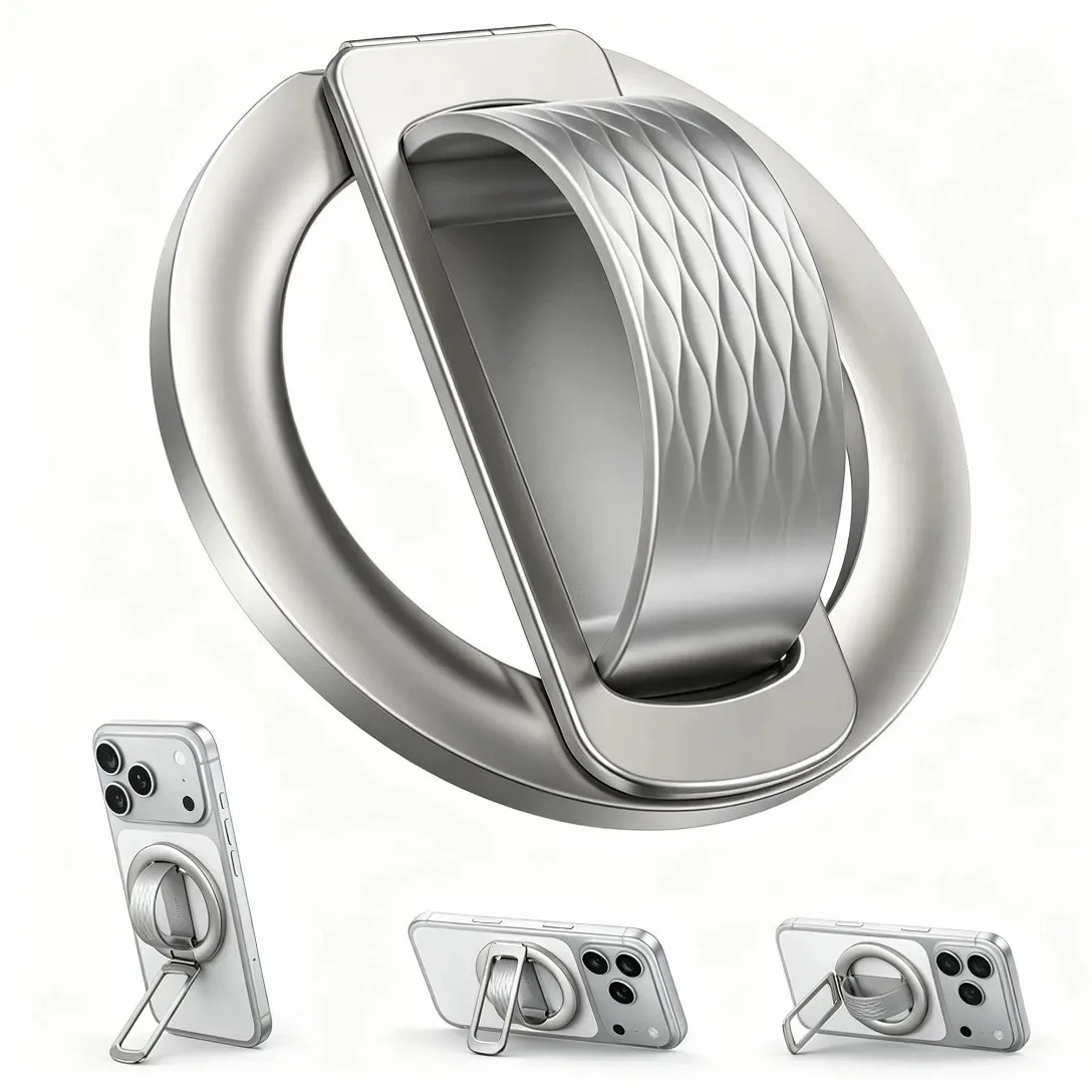 180° Rotation Magnetic Finger Ring Holder For MagSafe Phone Grip Universal Foldable Phone Stand For IPhone 17 16 Samsung Xiaomi
