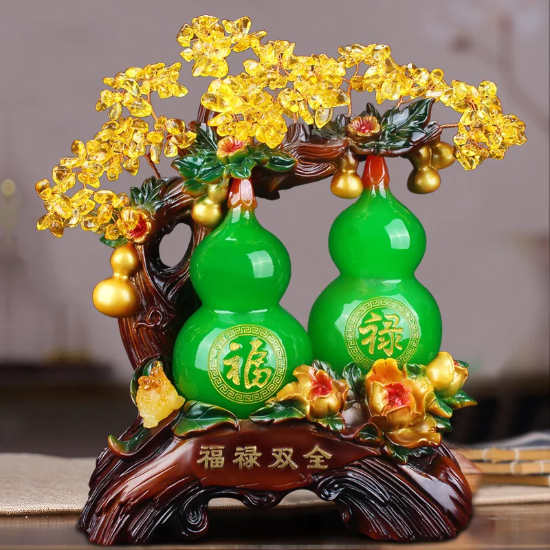 

Creative gourd decorations pachira macrocarpa Office desktop decor Resin Crafts Home decor accessories Gift for store opening