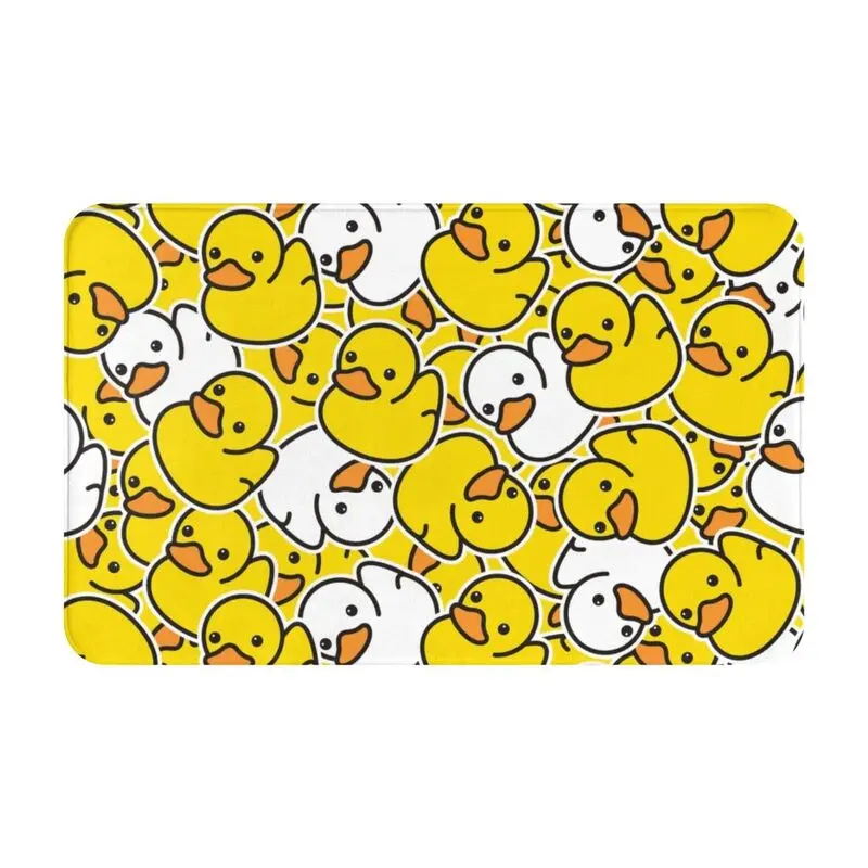 Custom Yellow Cartoon Animal Rubber Duck Doormat Mat Anti-Slip Bath Kitchen Garden Rug Carpet 40*60cm