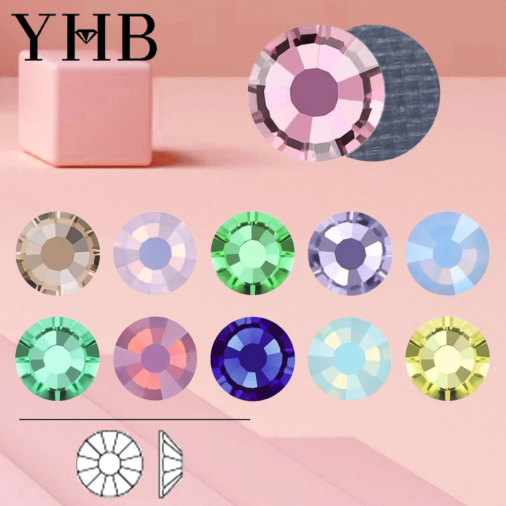 YHB 154-185 جودة عالية جميع حجم ستراس الإصلاح بريق لامعة الراين فلاتباك للحقائب الأحذية الملابس الهاتف لتقوم بها بنفسك مسمار الفن