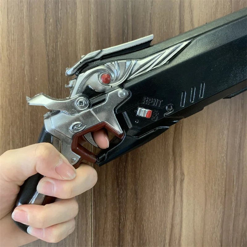 Game OW Black Death Revolvers Weapon Gun 1:1 Cosplay Safety PU Gift Outdoor Toy Rubber Soldier 76 D. va Tracer No Shooting