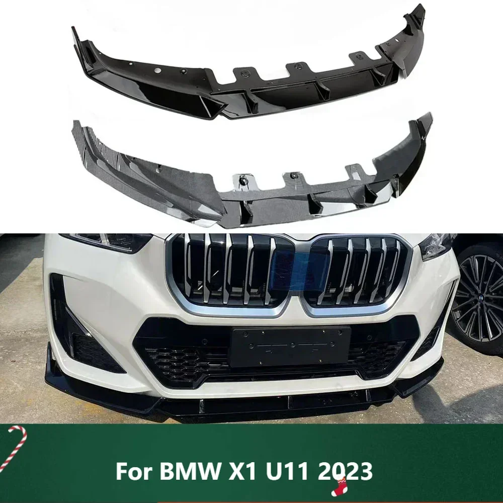 

New！For BMW X1 U11 2023 Three Stage Front Lip Splitter Spoiler Side Lower Splitters Body Kit