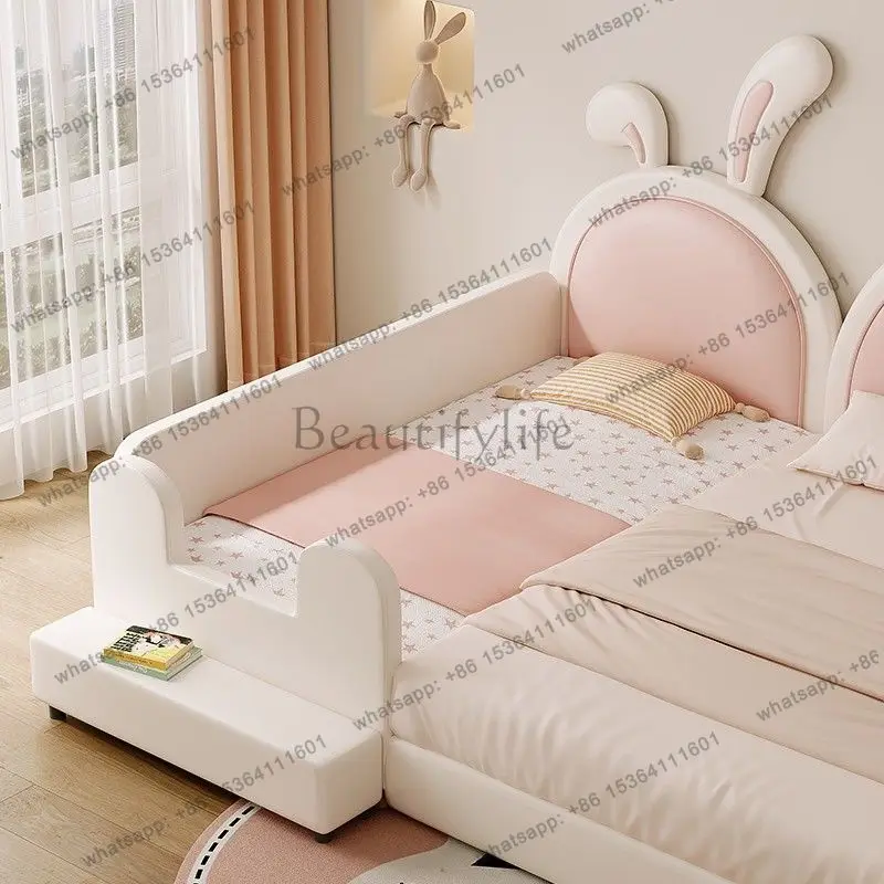 Single bed side widened small bed guardrail splicing, widened guardrail splicing