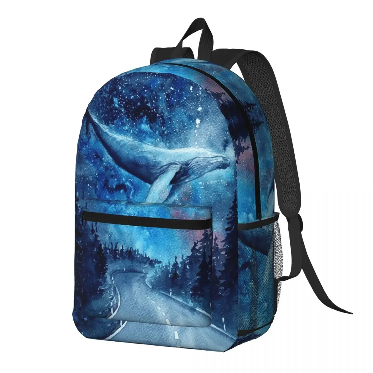 

Blue Whale In The Sky Watercolor Art Backpack Daypack Large Capacity Boys Girls BookBag School Bag Shoulder Bags for Men Women