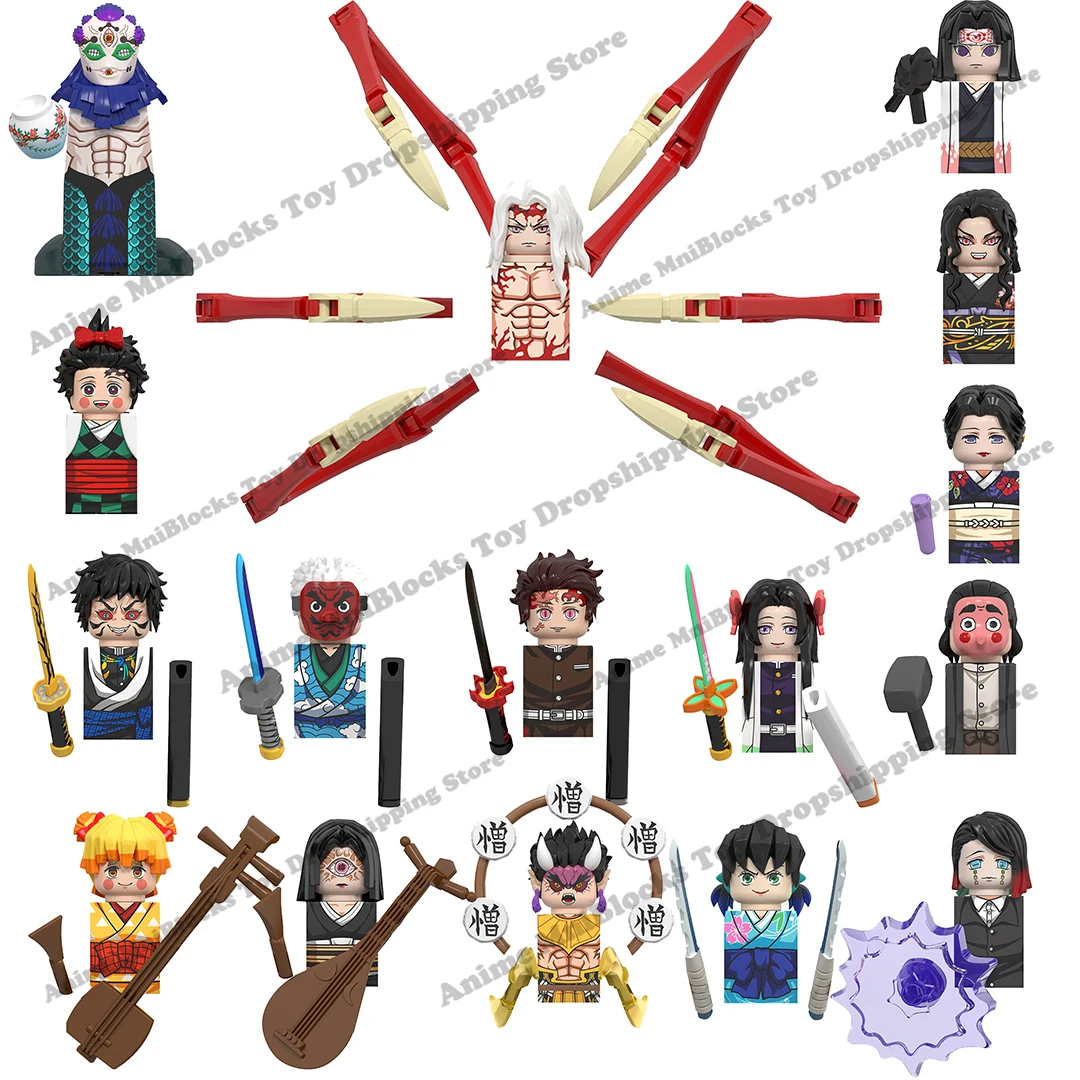 Demon Slayer Daki Giyuutarou Douma Kibutsuji Muzan Gyokko Enmu Hantengu Anime Bricks Toy Figura assemblare giocattoli bambole