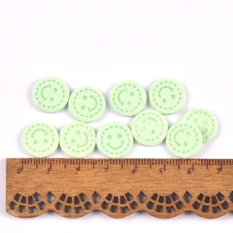 50Pcs Smile Round Fiber Leather Luck Labels Embossed Tags DIY Flag Label For Garment Sewing Accessories 13mm cp3528