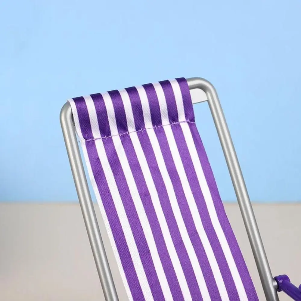 New Mini 1/6 Dollhouse Chair 4 Colors 12*11*19.5cm Foldable Beach Chair Model Casual Reclining Chair Outdoor Dollhouse