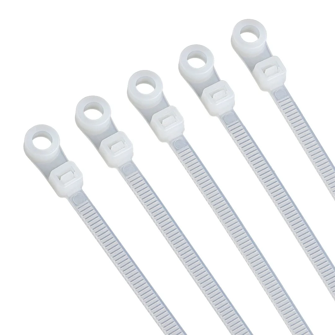 100/1000PCS Screw Hole Cable Ties Reusable Fixed Nylon Cable Ties Self-locking Cord Ties Straps Fastening Loop Office Organizer