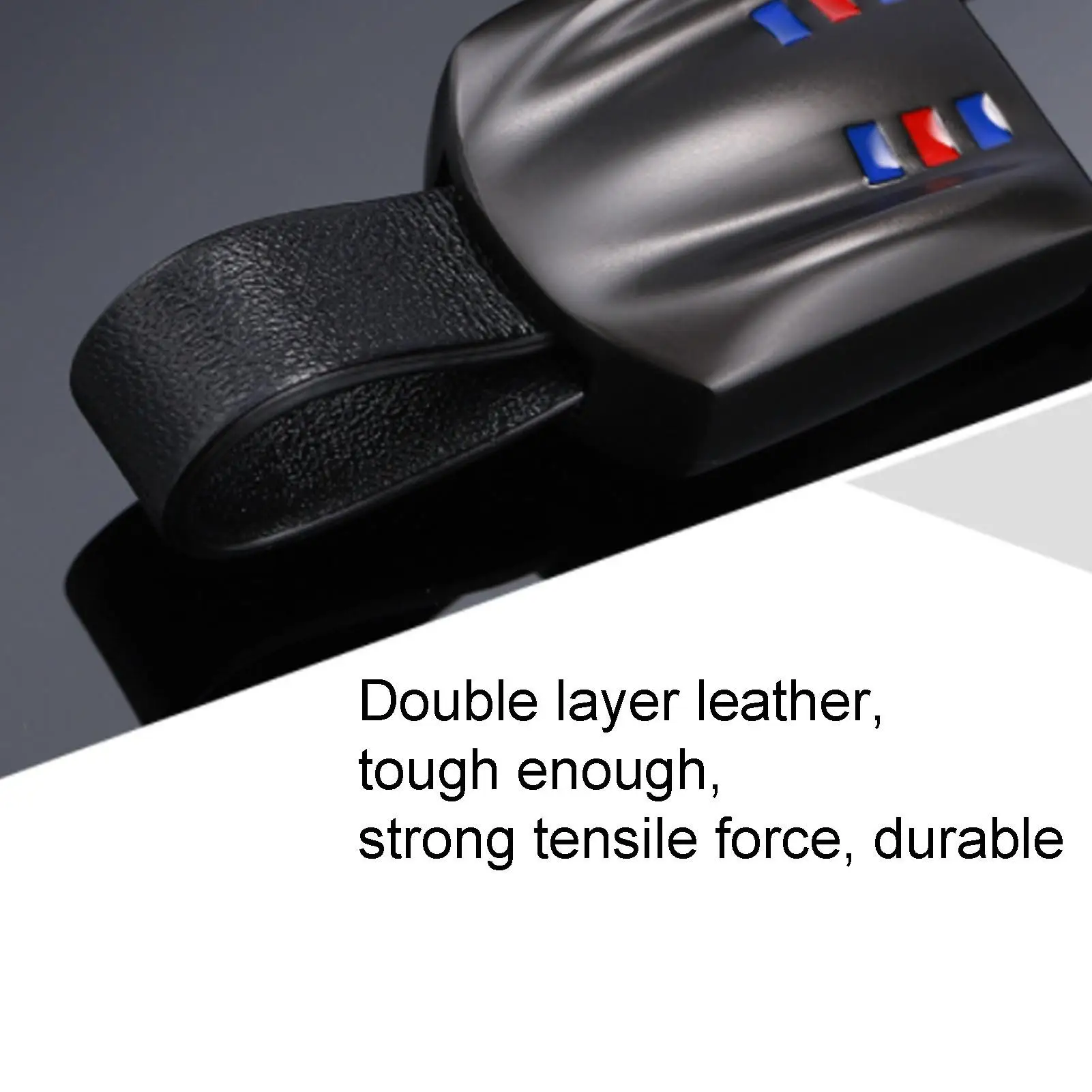 غطاء مفتاح فوب مقاوم للتآكل، حواف جلدية مزدوجة الجوانب، مقاومة للصدمات، غطاء عن بعد للدخول بدون مفتاح للسيارات #5