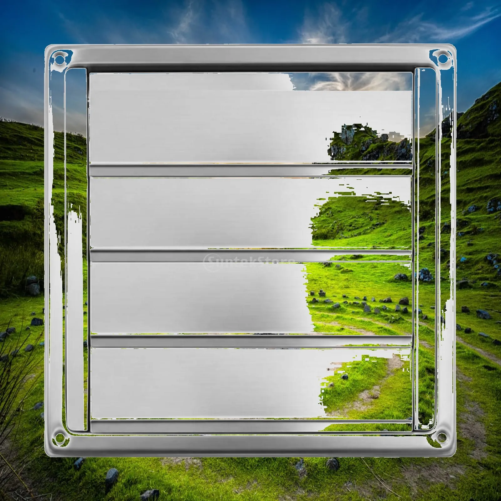 Square Frame Self Closing Wall Louver 304 Stainless Steel Air Exhaust Vent for Bathroom Kitchen Workshop Utility Room Install