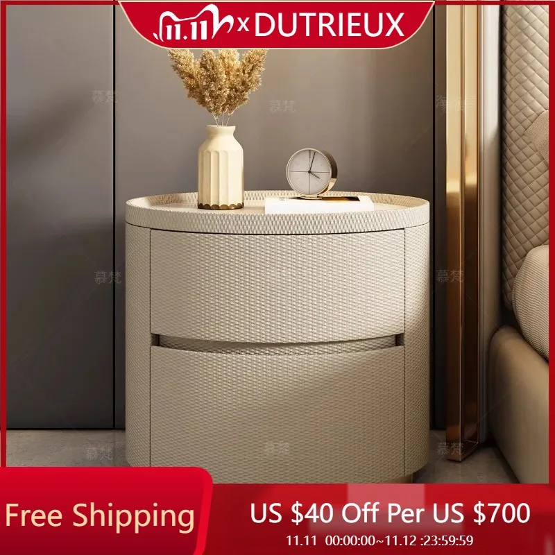 

Round Modern Nightstand Minimalist Storage Nordic Italian Luxury Bedside Table Trendy Simple Mesa De Cabeceira Hotel Furniture