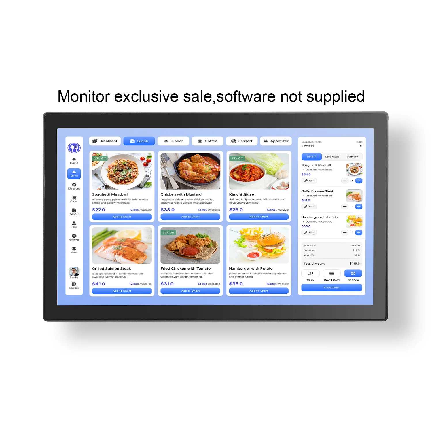Restaurant 21.5 Inch Kitchen Display Hardware Chef KDS Touch Screen Kitchen Order Display System