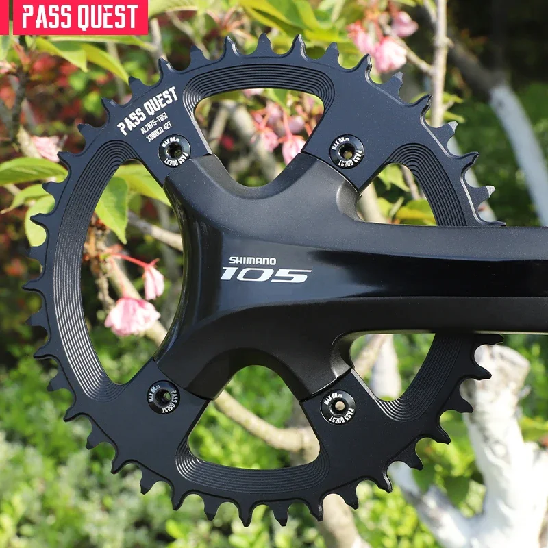 

PASS QUEST Road Bike Gravel Narrow Wide Chainring for 110BCD cranks such as R3000/4700/5800/6800/DA9000 Hollow black