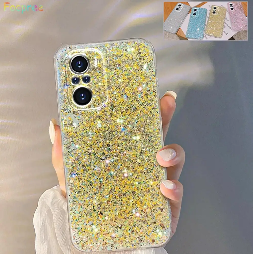 

Slim Shiny Glitter Silicone Case For Xiaomi Redmi Note 12 Pro 11 10S 9A 10C 9T 8 POCO F5 Gold Silver Foil Soft Back Phone Cover