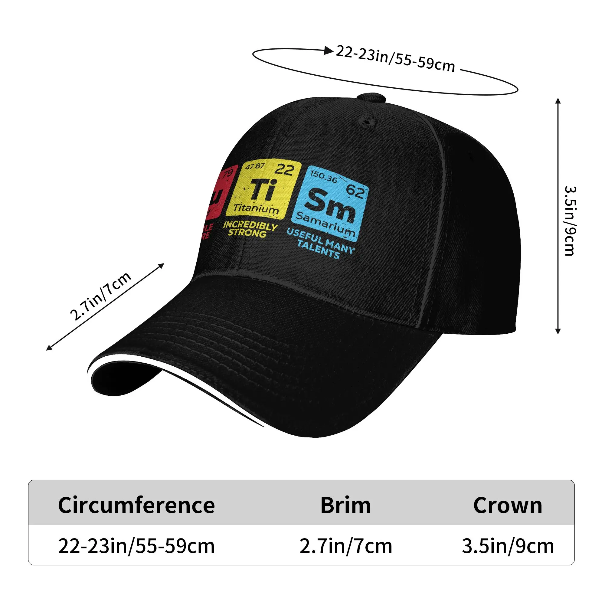 Spring Autism Awareness Autism Periodic Table Baseball Cap Outdoor Gym Trendy Sun Trucker Hat Men Women Sun-Proof Snapback Cap