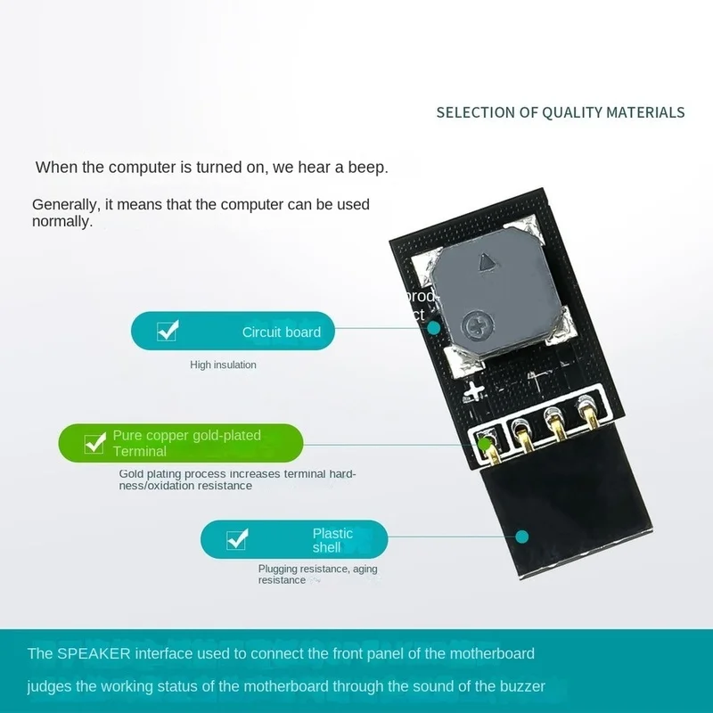 DT21 Motherboard Buzzer Alarm Speaker Low Voice for PC Builds Computer Case Speaker Easy Installation Diagnostic Tool