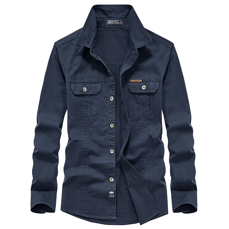 

Vintage Fashion Long Sleeved Shirts for Men Turndown Collar Breathable Quality Male Shirts New Solid Color Casual Men Jackets