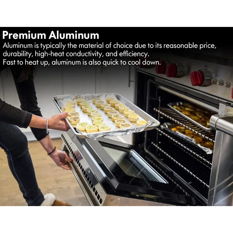 Paquet de 6 poêles en aluminium, moule à chignon de gâteau de boulangerie commerciale pleine taille 26x18 pouces répertoriée NSF, plateau de cuisson