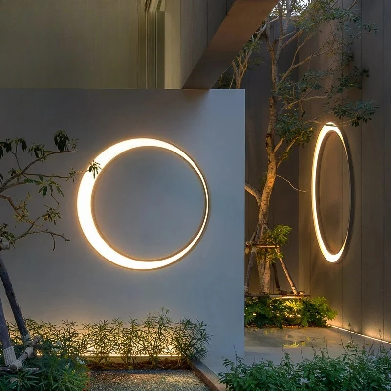 

SANDYHA Waterproof Modern Moon Wall Light LED Lighting Fixture for Outdoor Courtyard Garden Porch Garage Indoor Decor