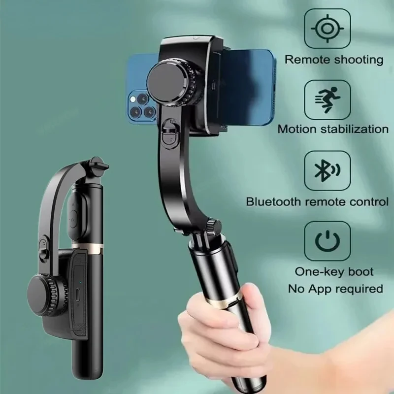 

Q08 Mobile Phone Holder Video Stabilizer Bluetooth Selfie Stick Tripod Gimbal Stabilizer for IPhone 15 Samsung Xiaomi Live Stand