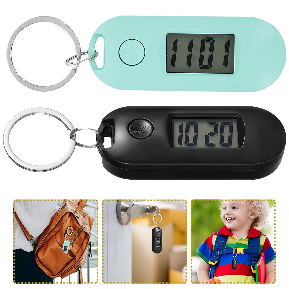 2 Pcs Electronic Watch Key Chain Keychain Watches for Students Practical Ring Small Gift Digital Pocket Chains