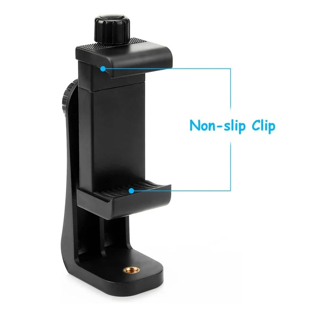 Universal 360 Degree Mobile Phone Tripod Clip 1/4" Screw Hole Cellphone Holder Desk Tripod Adapter for iPhone Samsung