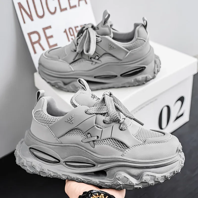 

Новинка 2025, мужская модная обувь на толстой подошве, легкая повседневная обувь в стиле ретро, модная универсальная модная спортивная обувь для мужчин