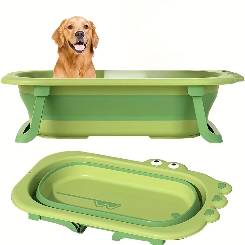 Bañera plegable para mascotas para perros, bañera portátil multifuncional con orificios de drenaje, adecuada para razas pequeñas a medianas