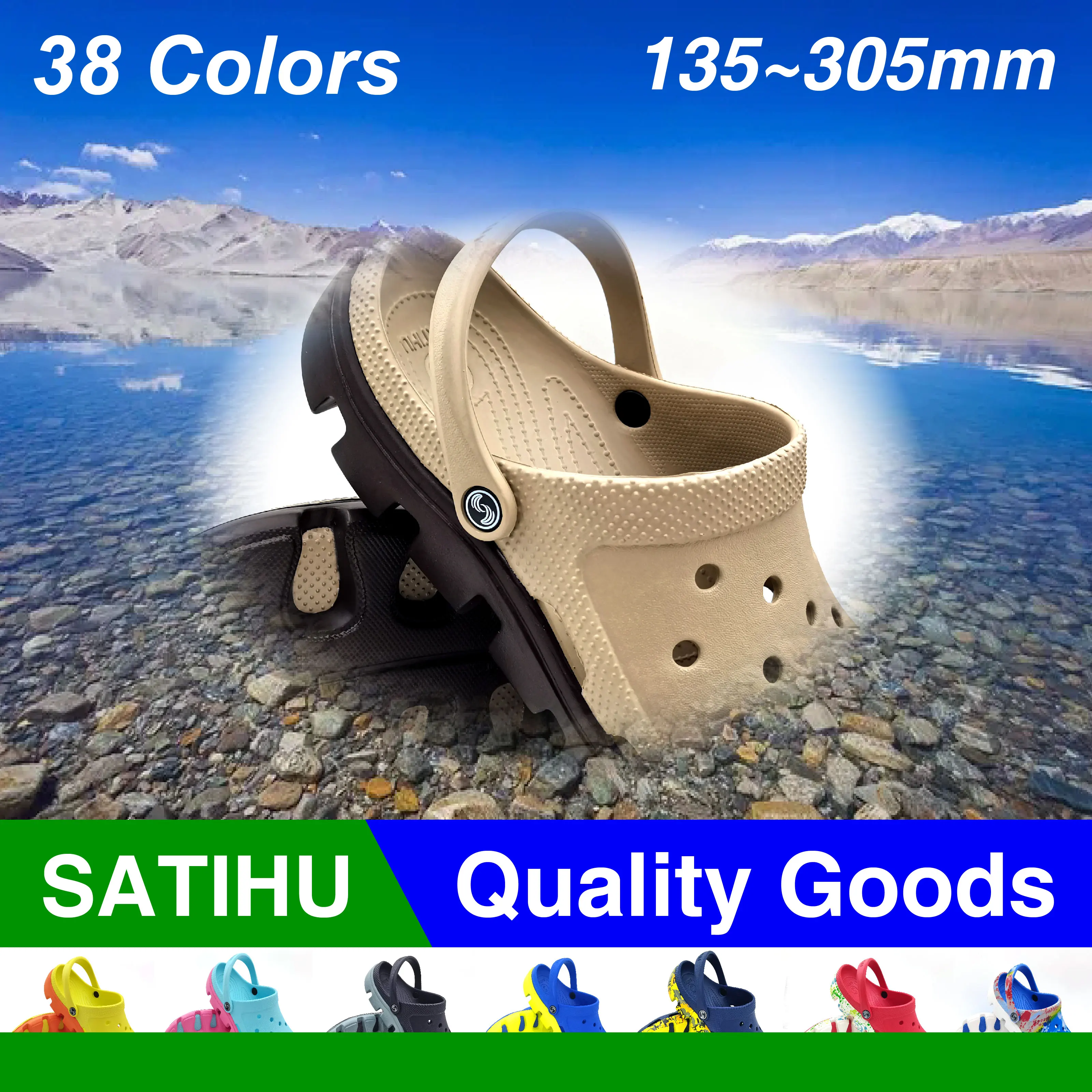 SATIHU Clogs Beach Sandals Casual Shoes Family Parent-child Male Female Lovers Friends Summer Stroll Antiskid Waterproof Fashion