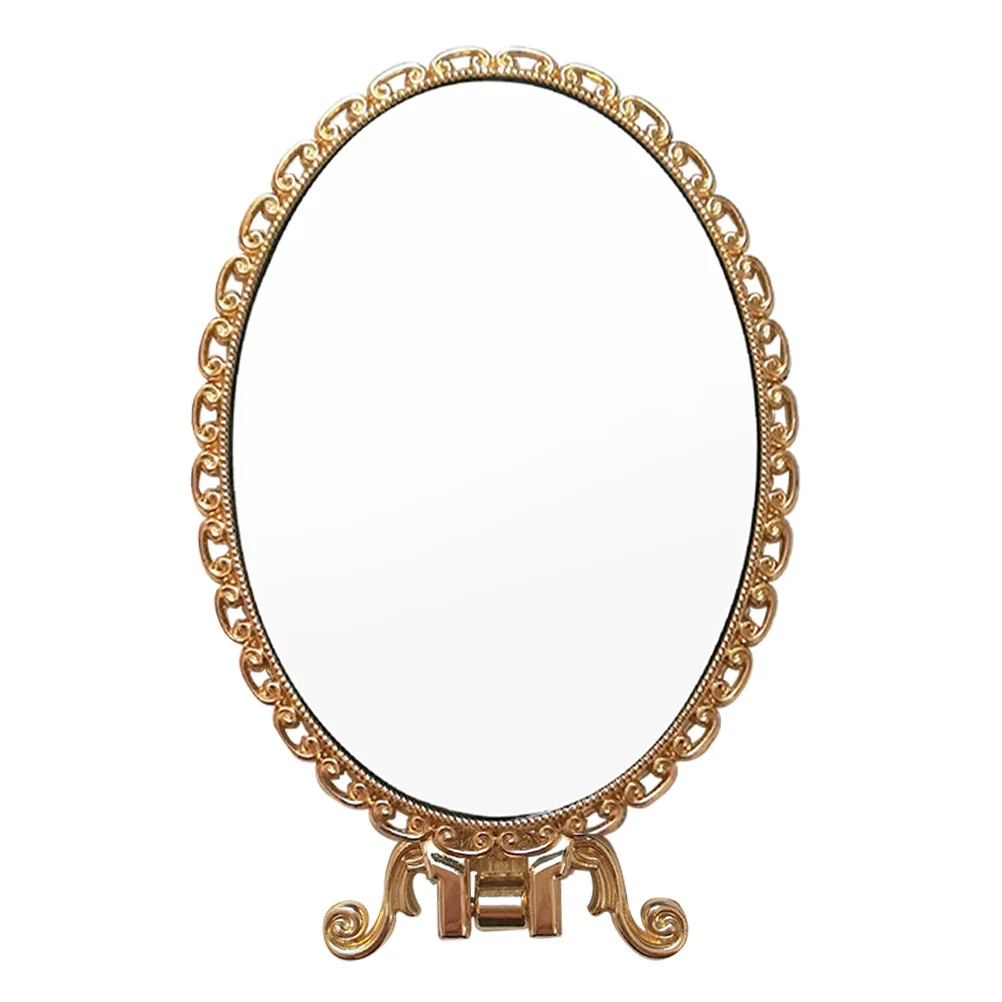 1 szt. Przenośne lusterko do makijażu w stylu vintage, lusterko w kolorze cynamonu o wysokiej rozdzielczości, ręczne lusterko retro, akcesorium do makijażu, narzędzie kosmetyczne